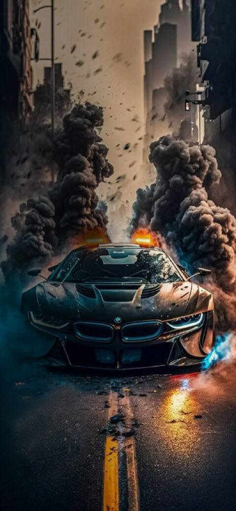 BMW i8 Acción Urbana - Fondos de Pantalla 4K