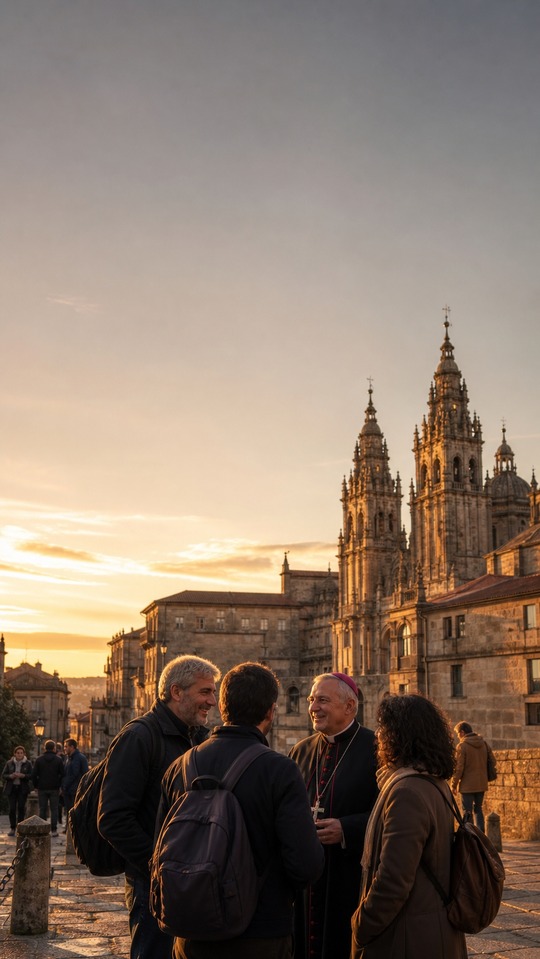 Semana Santiago de Compostela Cathedral - 4K Phone Background