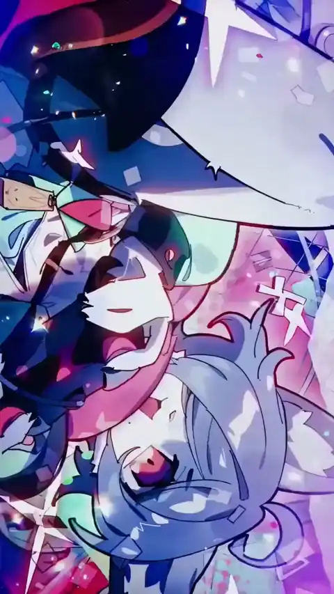 鮮やかなアニメ美少女 グリッチ - 動く壁紙