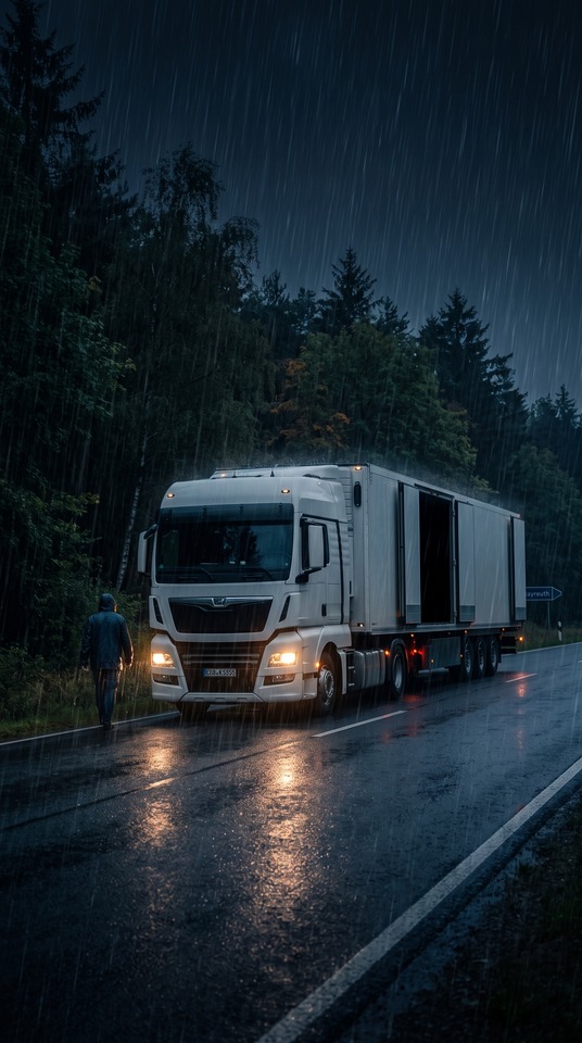 wetter de - Cinematic Rainy Truck Background