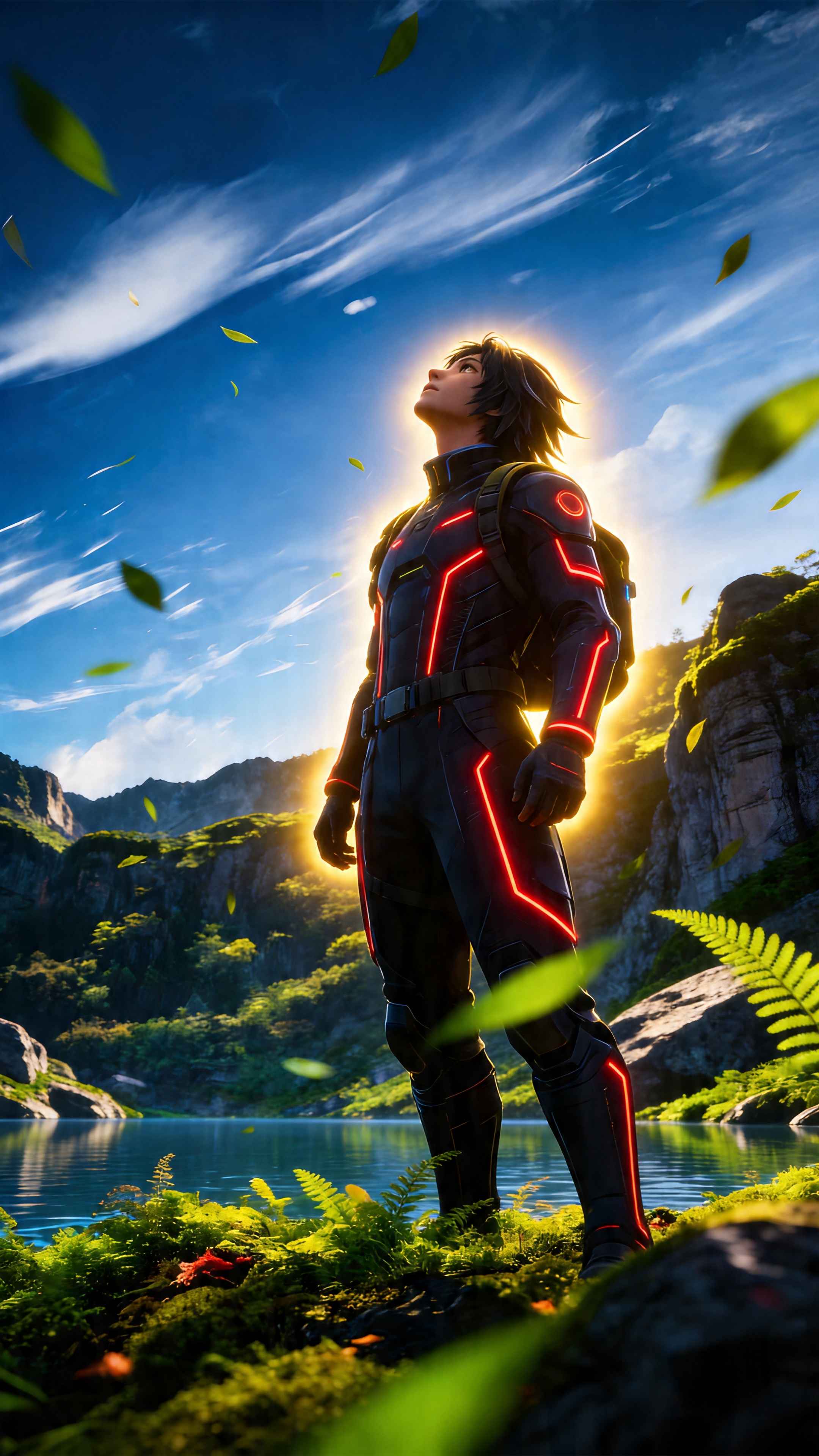 Futuristic Anime Boy Sci Fi Suit - 4K Wallpaper