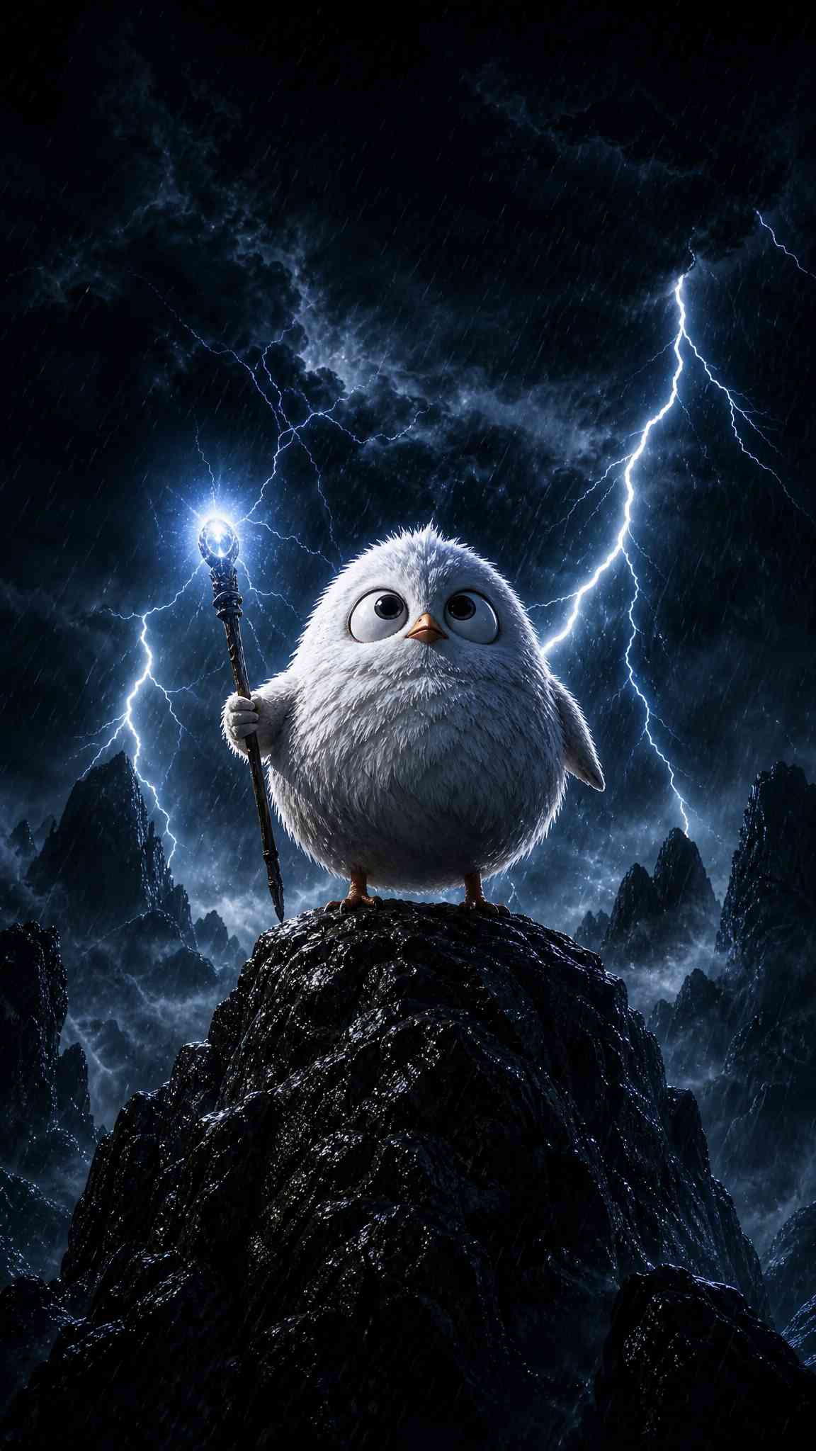 Fluffy Bird Mage Storm - 4K Wallpaper