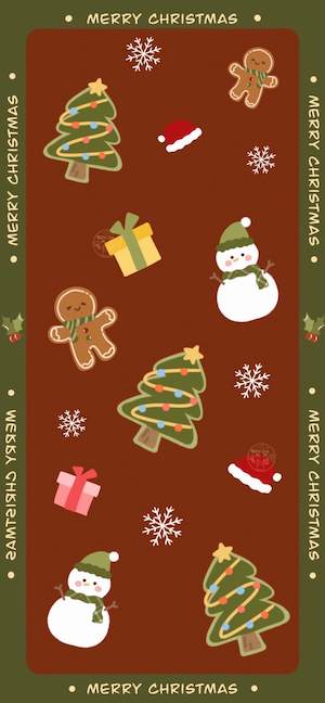 Weihnachts-Muster Illustration - 4K Handy Wallpaper