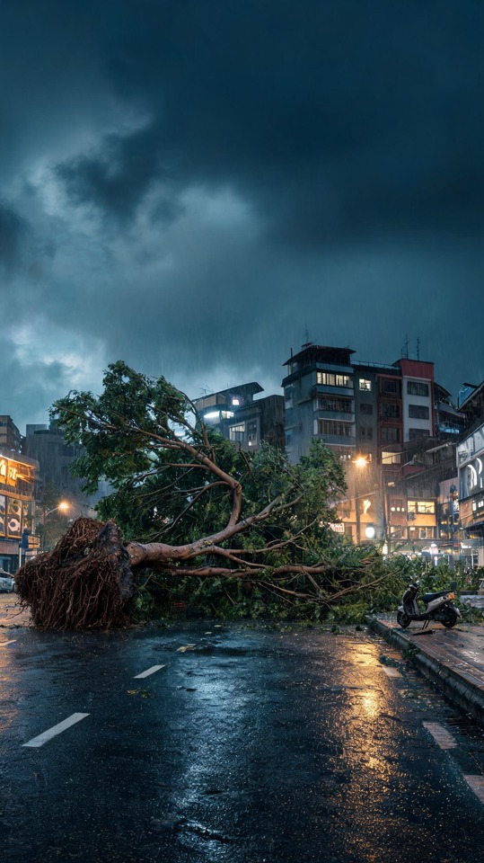 Arbre Abattu par la Tempête - Fond d'Écran HD