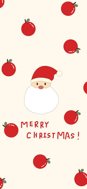 Weihnachtsmann & Äpfel Minimalistisch - 4K Wallpaper