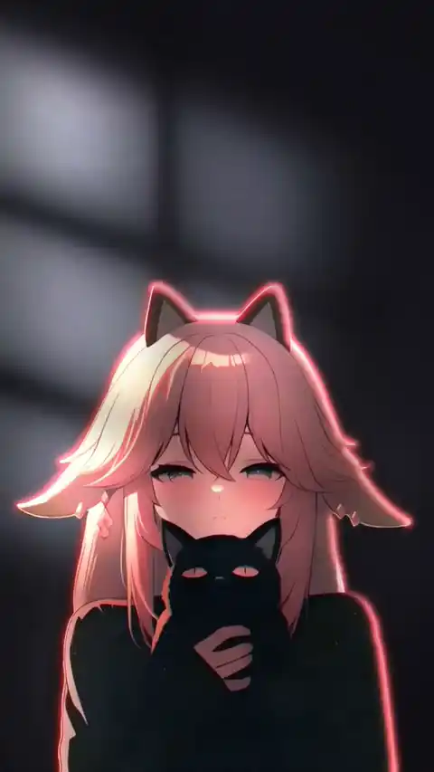 Yae Miko Neko Neon Glow - 4K Live Wallpaper