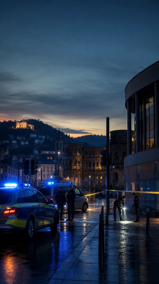 Trier City Night Police Investigation - 4K Background
