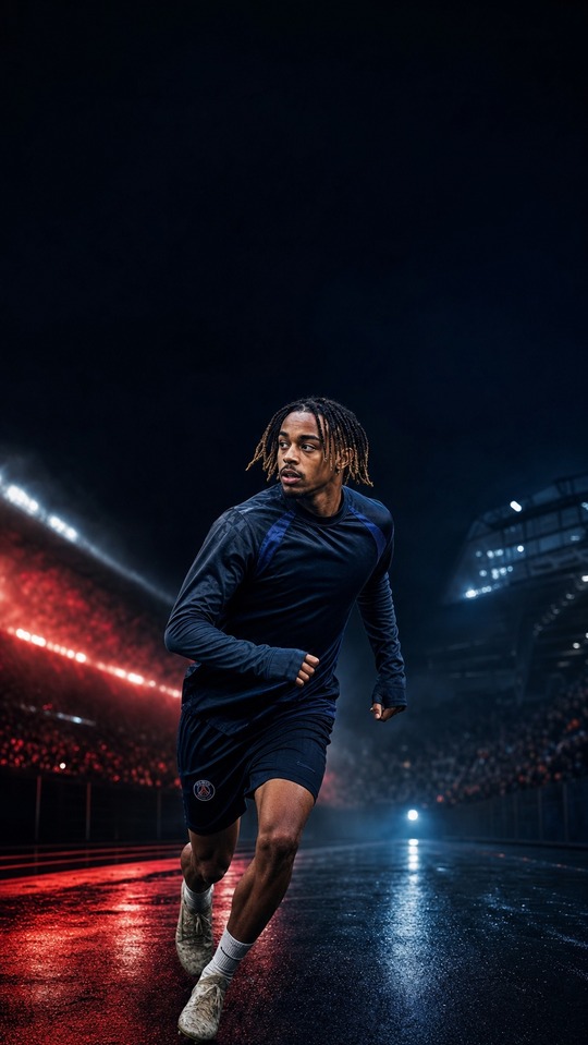 Bradley Barcola PSG Realistisches Training - 4K Wallpaper