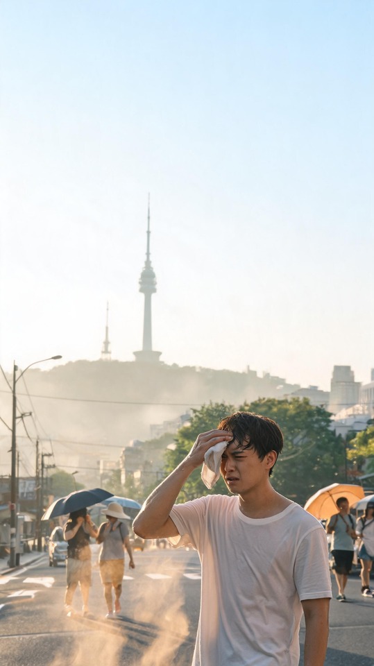 Heatwave Warning Seoul - 4K Phone Background