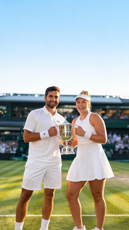 Marcelo Arévalo & Jelena Ostapenko Wimbledon Victory - 4K Wallpaper