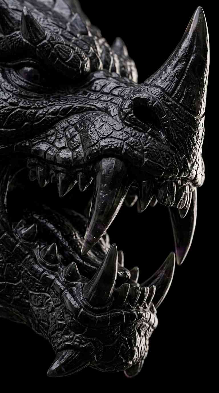Obsidian Black Dragon Macro - 4K Wallpapers