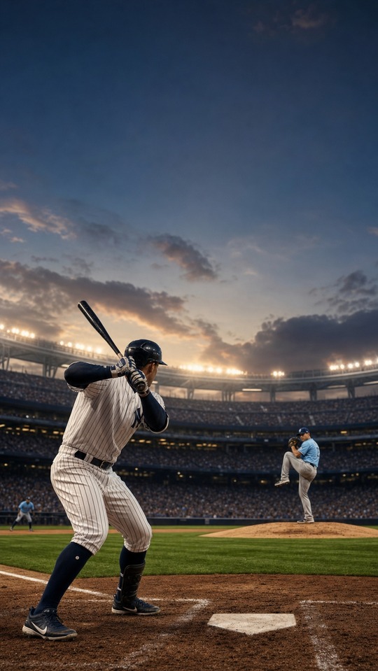 Yankees vs Rays Spielszene - 4K Baseball Wallpaper