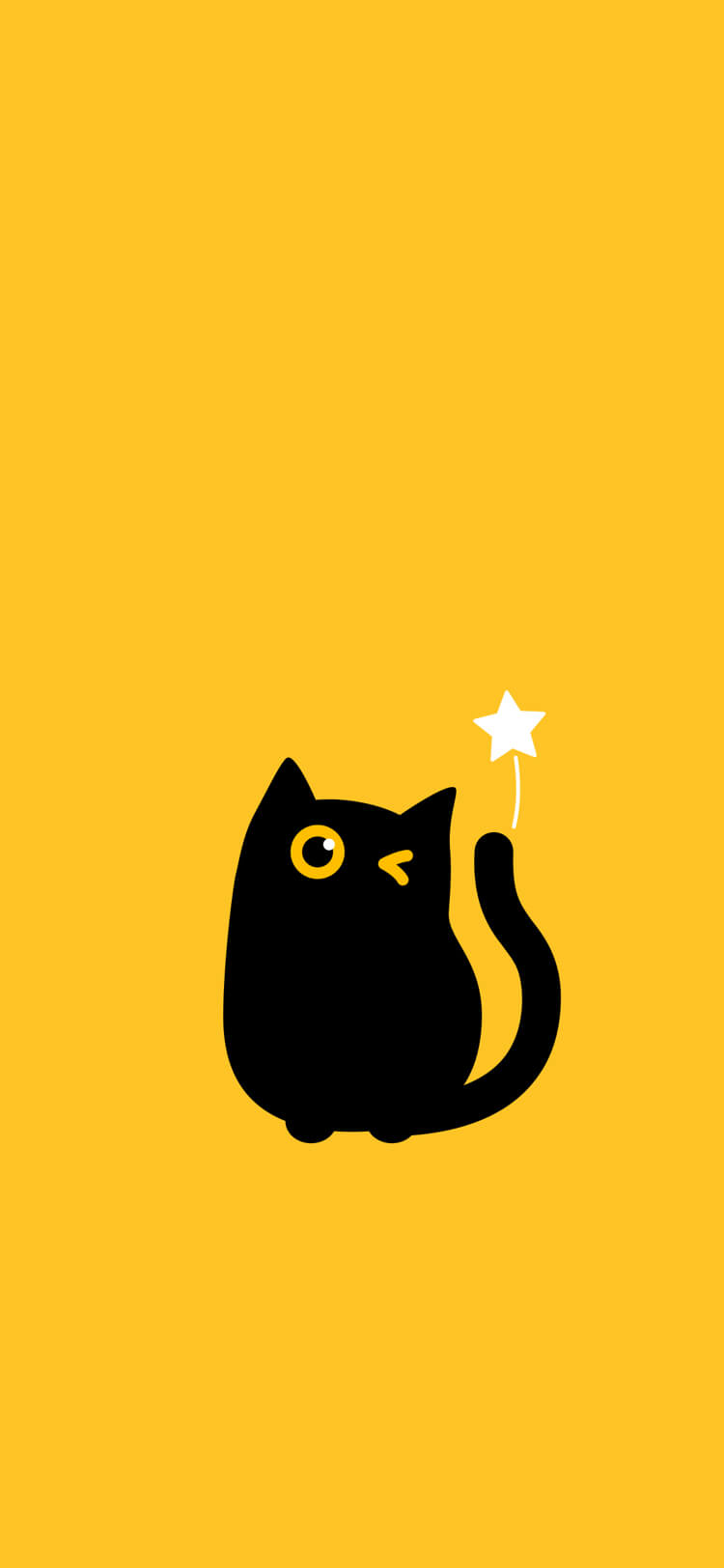 Chat Noir Minimaliste - Fond d'Écran Dynamique