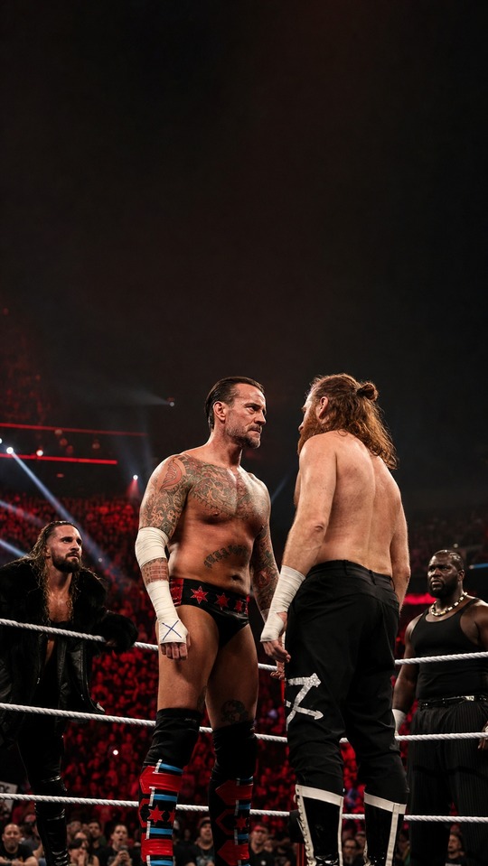 WWE Raw CM Punk vs Sami Zayn - 4K Phone Background