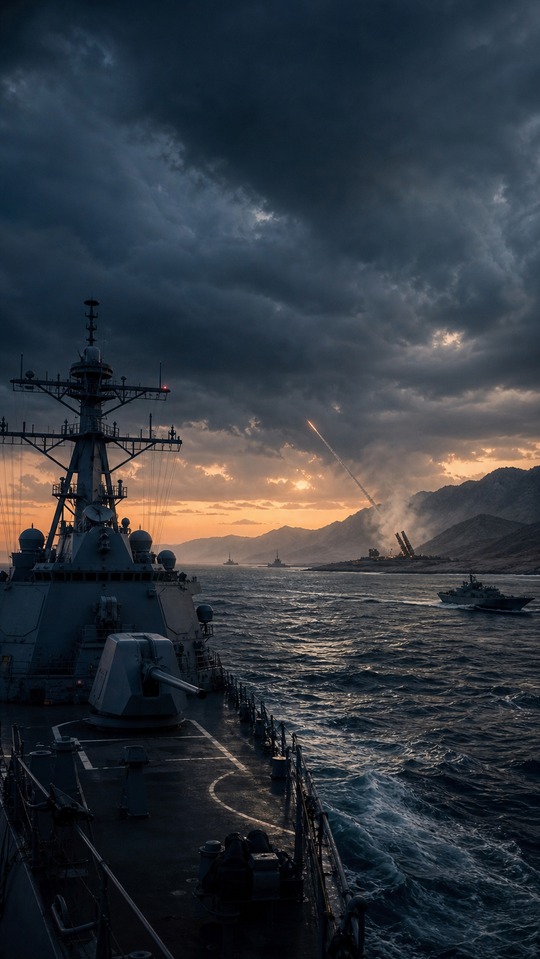 USA Iran Massive Angriffe Marineschiff - 4K Hintergrund