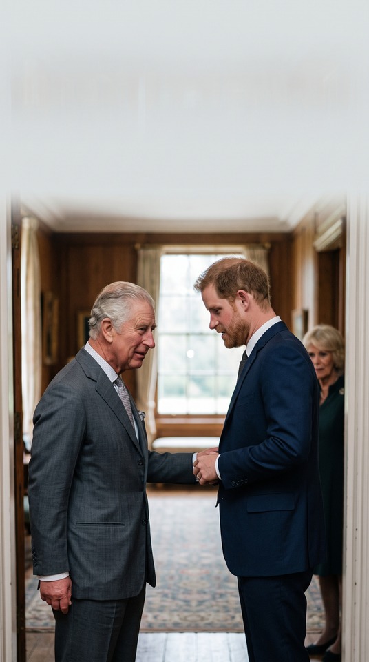Rencontre Roi Charles et Prince Harry - Fond d'écran 4K