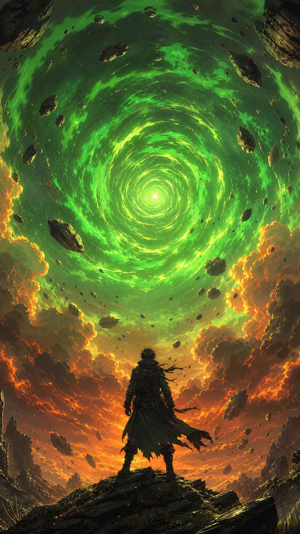Cosmic Vortex Traveler - 4K Mobile Wallpaper