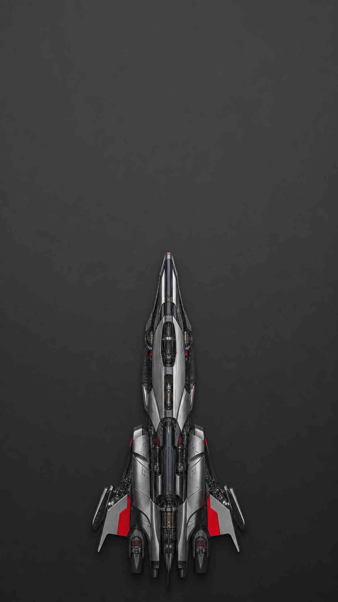 Futuristic Starship Minimalist - 4K Wallpaper
