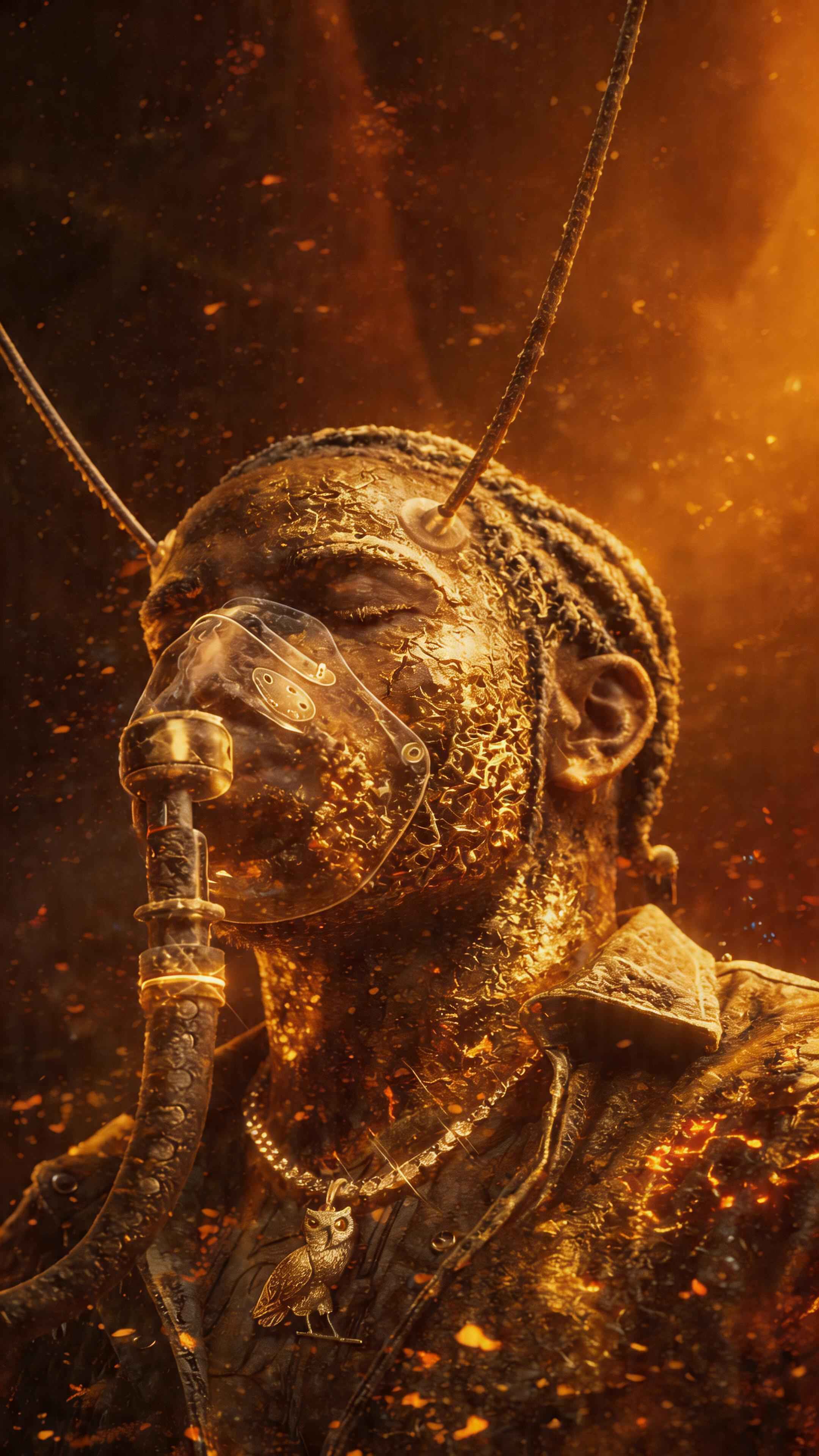 Golden Hip-Hop Artist Surrealism - 4K Wallpapers