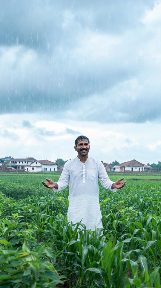 Hava Maan - Indian Farmer Celebrating Rain - 4K Wallpaper