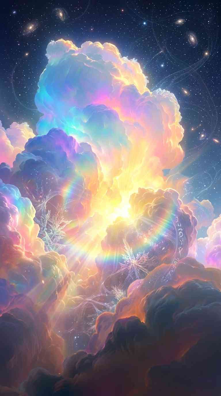 Ethereal Rainbow Clouds - 4K Phone Background