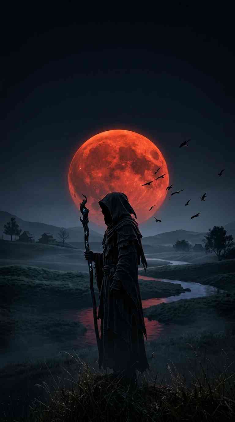 Dark Wizard Blood Moon - 4K Wallpapers
