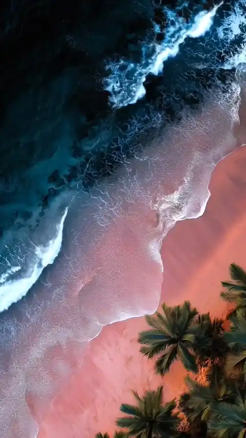 Pink Sand Beach Aerial - Moving Background