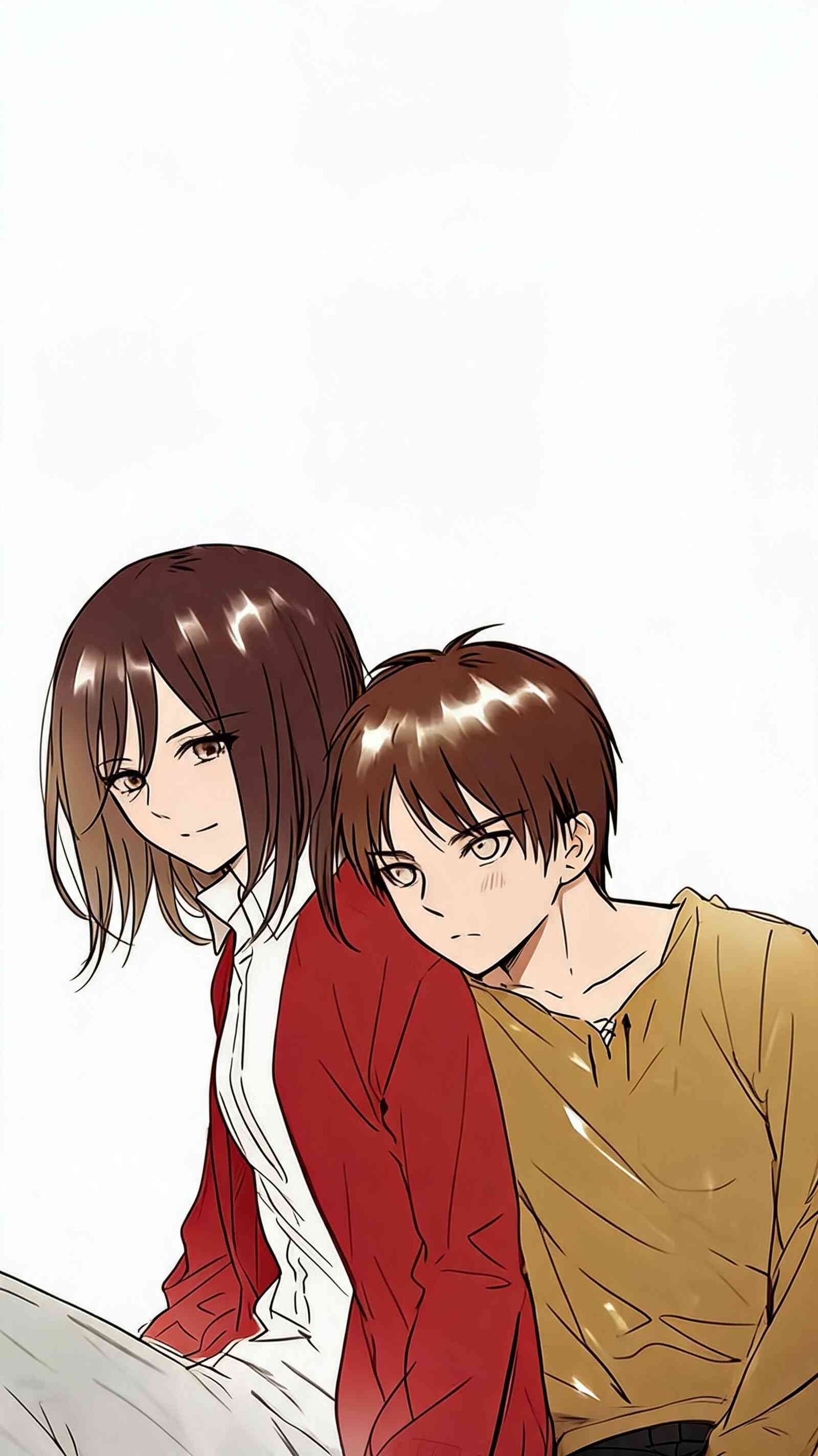 Attack on Titan Eren & Mikasa 4K Mobile Wallpaper