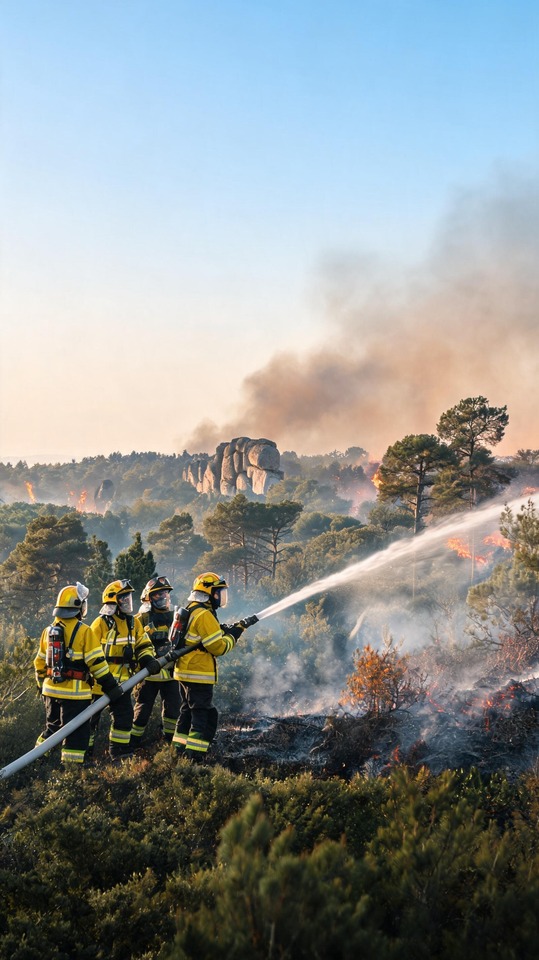 Feu de Fontainebleau Response - 4K Forest Fire Wallpaper