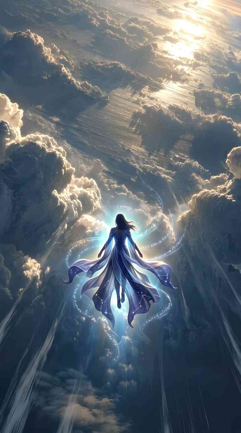 Göttin in den Wolken - 4K Handy Wallpaper