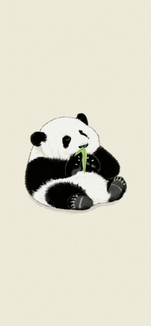 Cute Panda Bamboo Illustration - 4K Phone Wallpaper