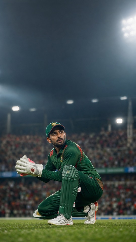 Nurul Hasan Cricket Action - 4K Handy Wallpaper
