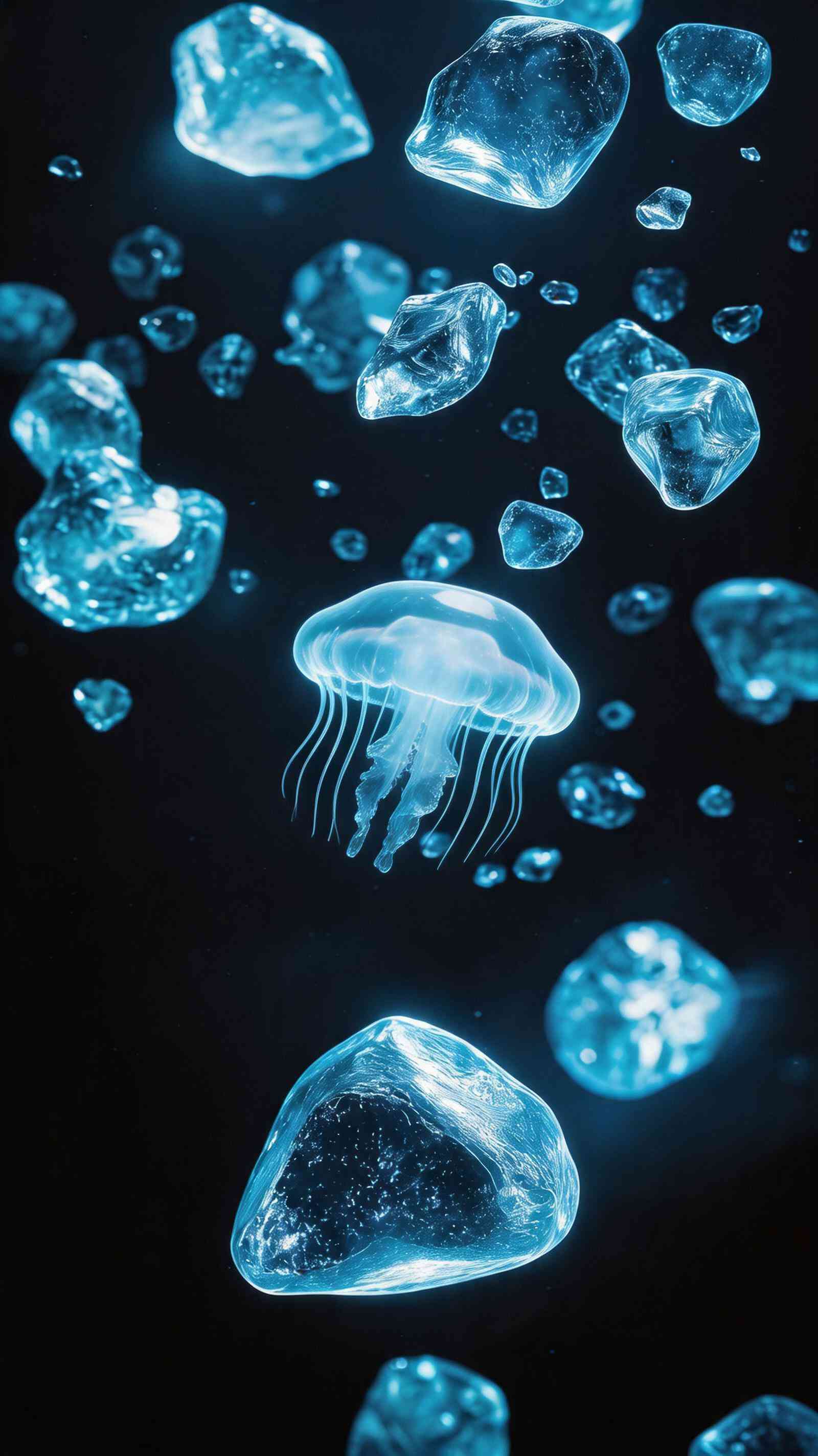 Bioluminescent Jellyfish & Crystalline Water - 4K Wallpaper