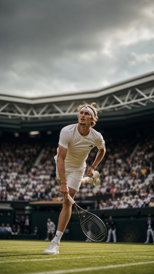 Alexander Zverev Wimbledon Action - 4K Phone Wallpaper
