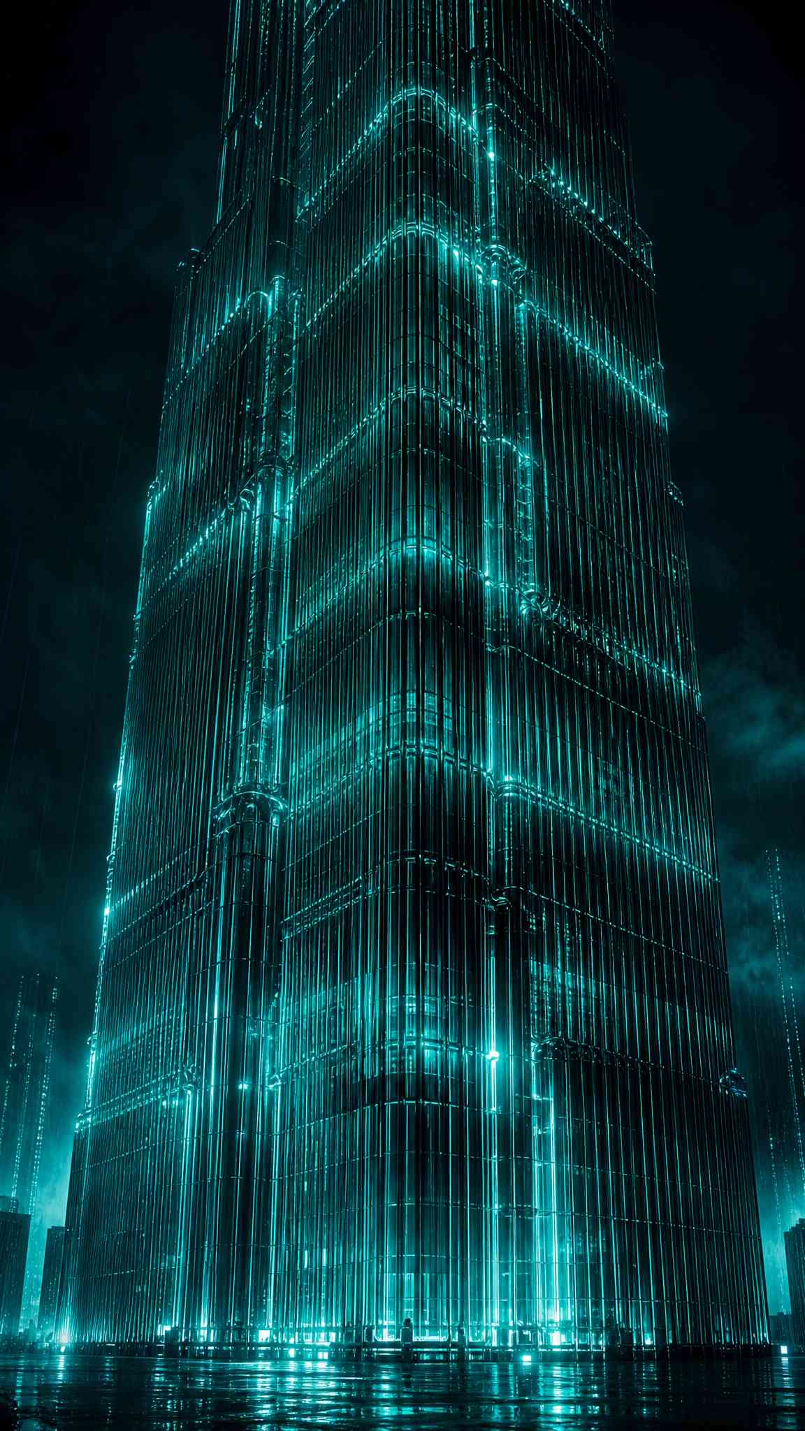 Cyberpunk Neon Skyscraper - 4K Background
