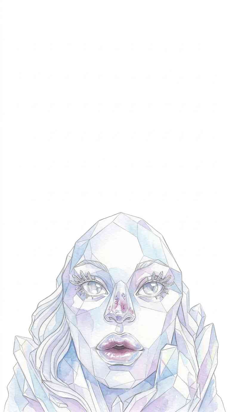 Crystalline Woman Geometric Art - 4K Wallpaper