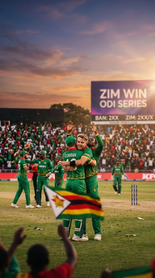 Zimbabwe vs Bangladesh ODI Win - 4K Phone Background