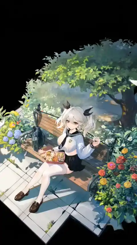 Fille Anime Jardin d'Été - Arrière-plan Dynamique