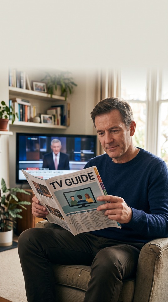 Realistic TV Guide Reading Aesthetic - 4K Wallpaper