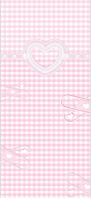 Rosa Gingham & Spitzenherz - Handy Wallpaper