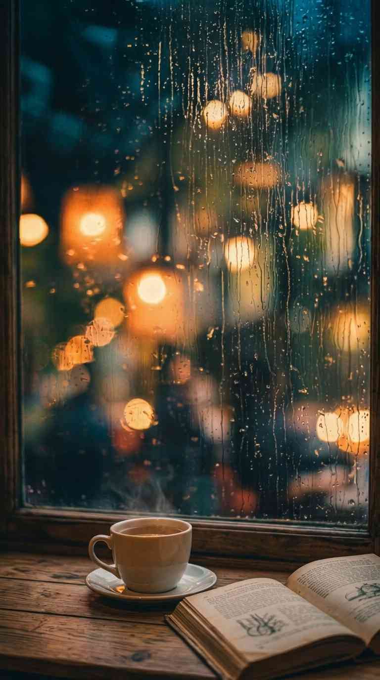 Día de Lluvia y Café - Fondo de Pantalla 4K