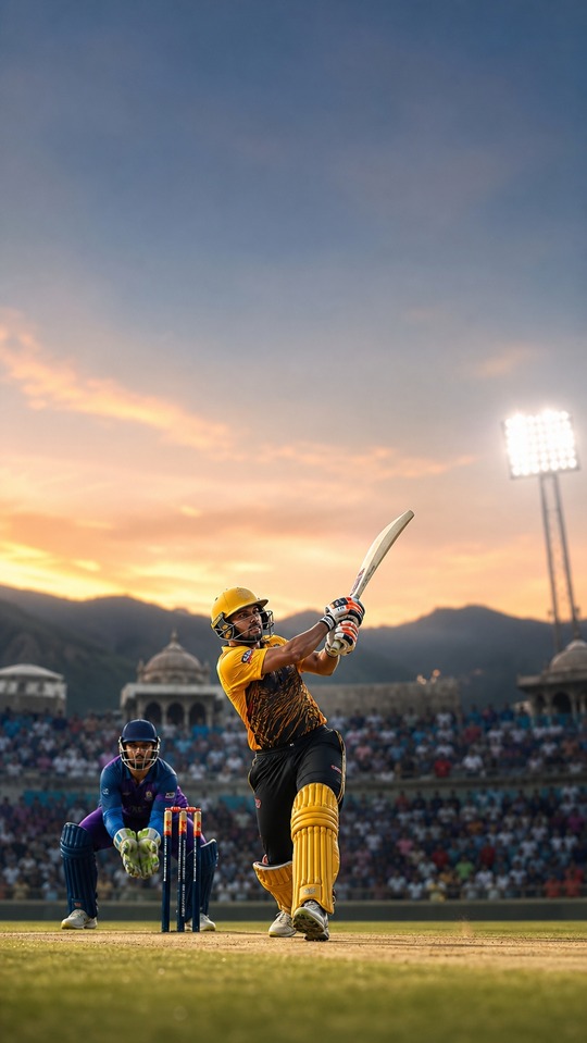 Shpageeza Cricket League Cricket-Action - 4K Hintergrundbild