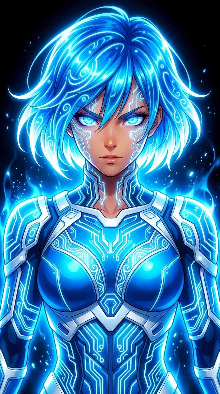 Cyber Girl Tech-Rüstung - 4K Handy Wallpaper