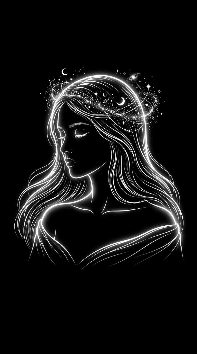 Celestial Galaxy Woman - 4K Phone Background