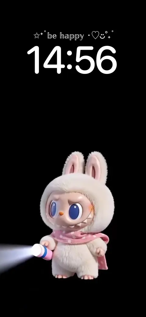 Labubu White Rabbit Costume - 4K Phone Wallpaper