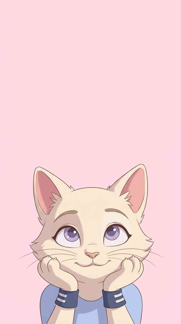 Chat Blanc Style Anime - Fond d'écran 4K