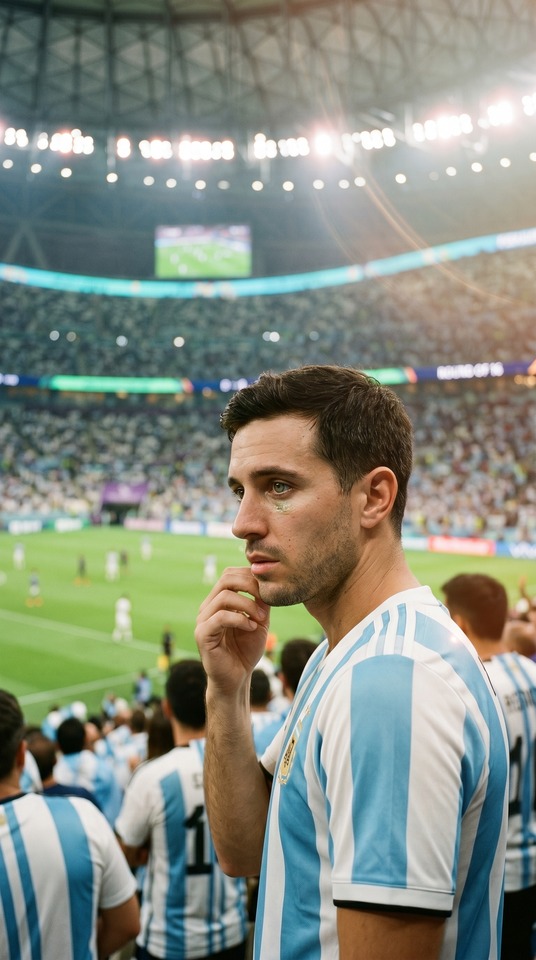 Argentinien Fan im Stadion - 4K Handy Hintergrund