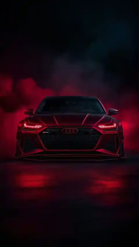Roter Audi Sportwagen Neon - Live Hintergrund