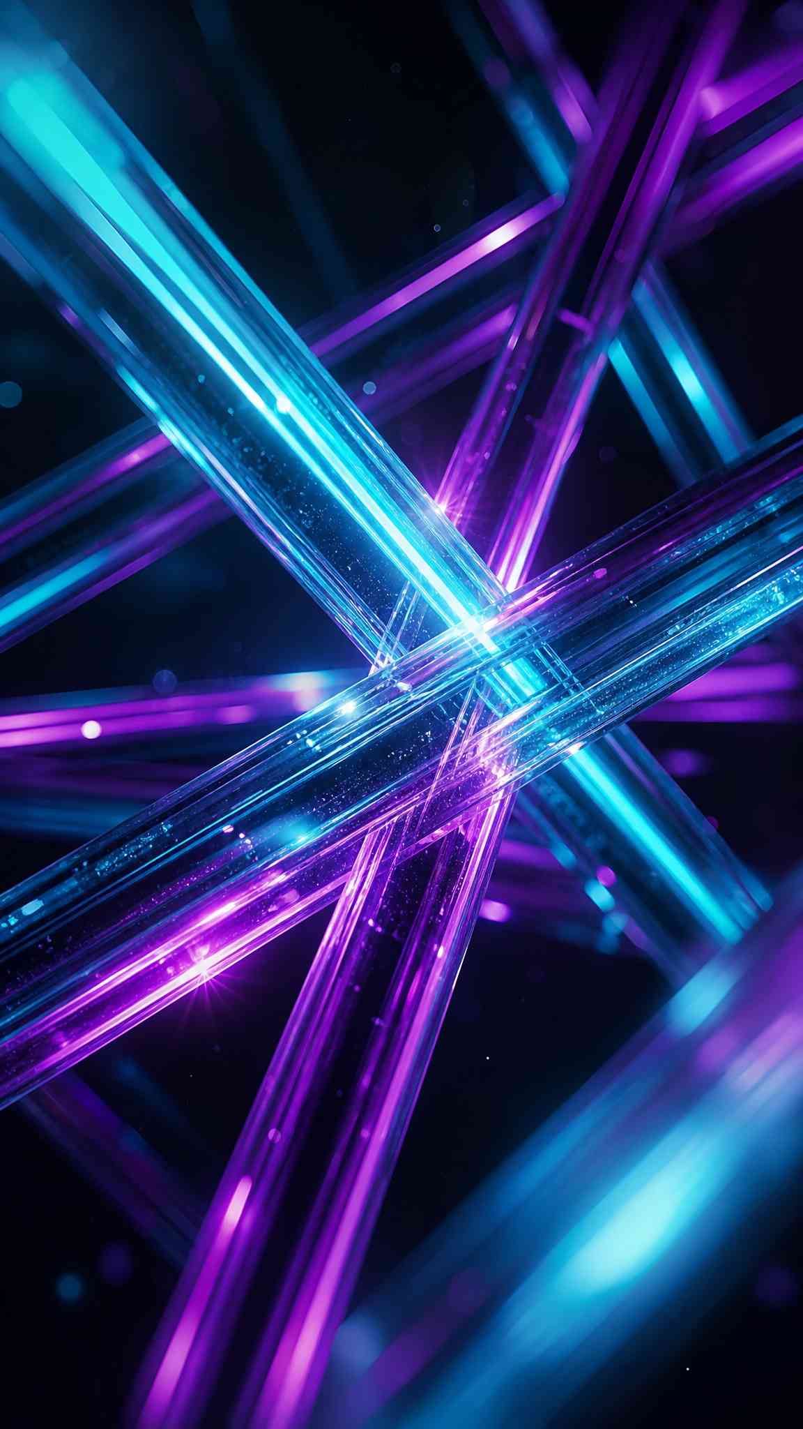 Vibrant Glowing Neon Tubes 4K Wallpaper