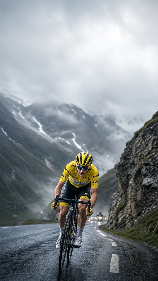 Tadej Pogačar Yellow Jersey - 4K Phone Background